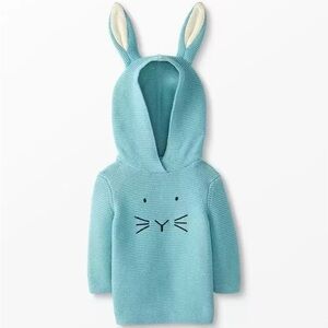 HANNA ANDERSSON Light Blue Knit Bunny Hoodie